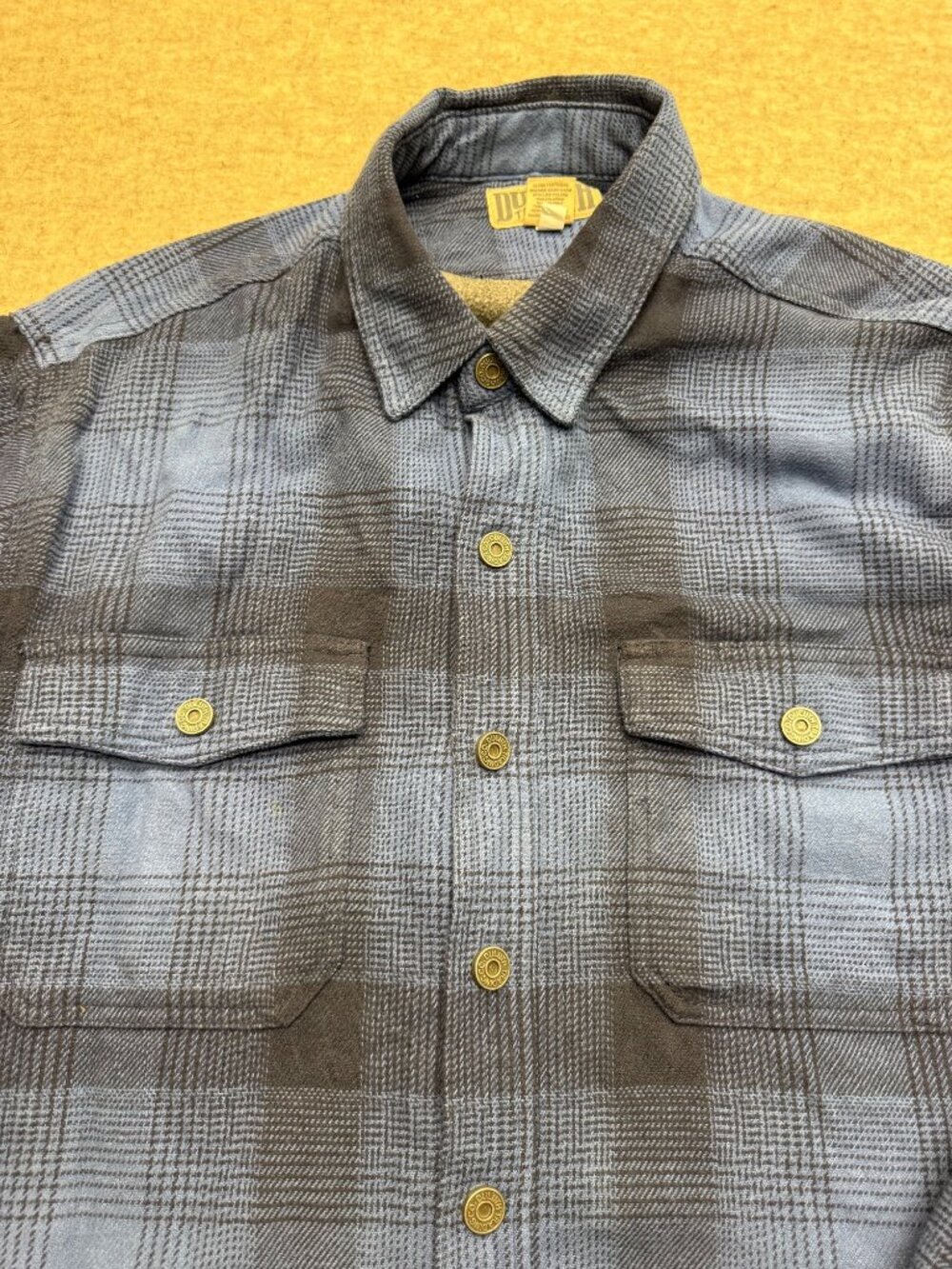 Duluth Trading Co. Blue Flannel Button Down Shirt Jacket/Shacket Large Tall - Picture 2 of 9